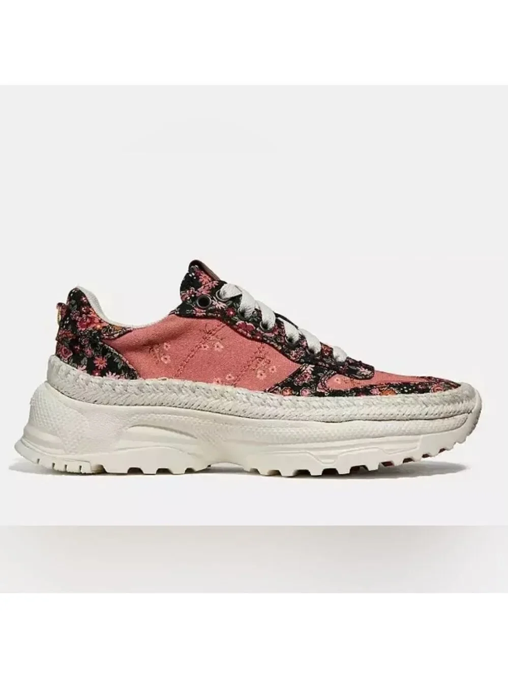 Coach C143 Espadrille Runner Pink Mix Posey Cluster Print Large